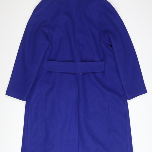 Primark Women Blue Size 10 Wool Blend Mid-Length Overcoat