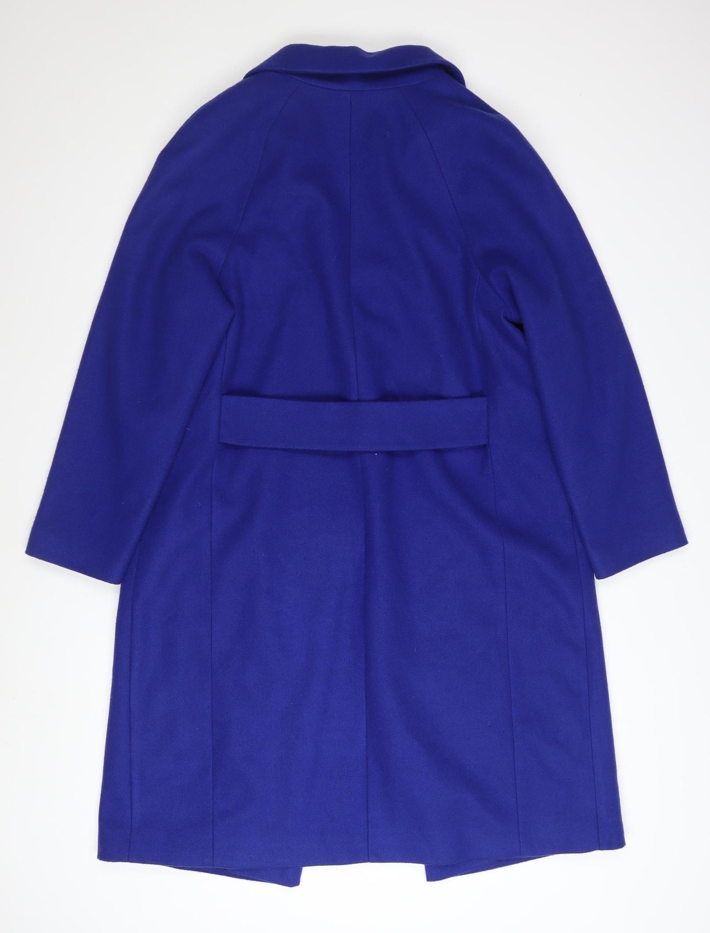 Primark Women Blue Size 10 Wool Blend Mid-Length Overcoat