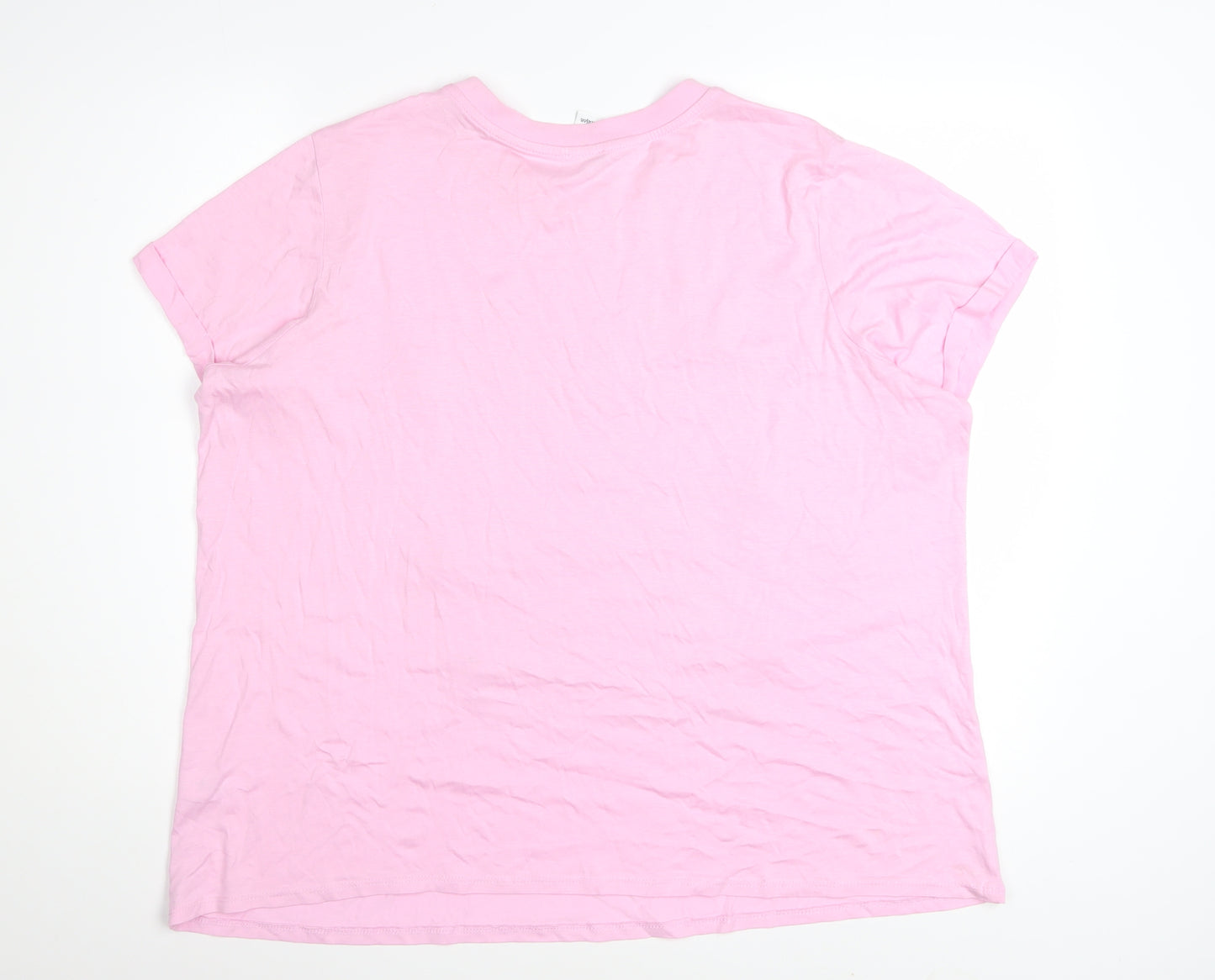 George Women Pink XL Christmas Beaded Short Sleeve T-Shirt
