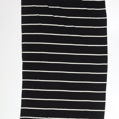 Zara Women Black Striped T-Shirt Dress Size 12 Casual Jersey