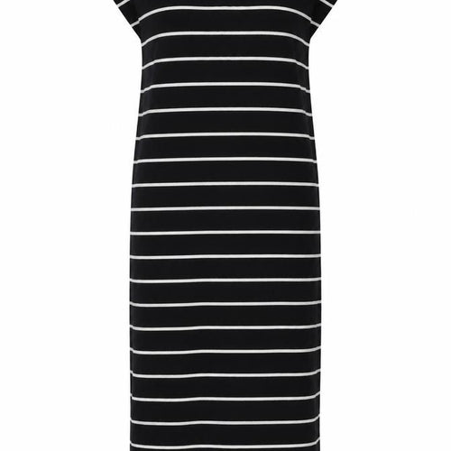 Zara Women Black Striped T-Shirt Dress Size 12 Casual Jersey