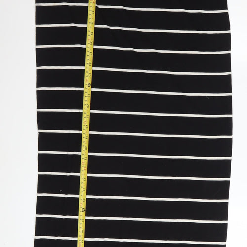 Zara Women Black Striped T-Shirt Dress Size 12 Casual Jersey
