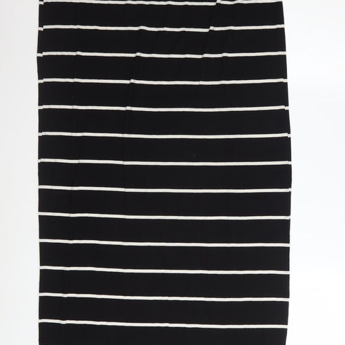 Zara Women Black Striped T-Shirt Dress Size 12 Casual Jersey