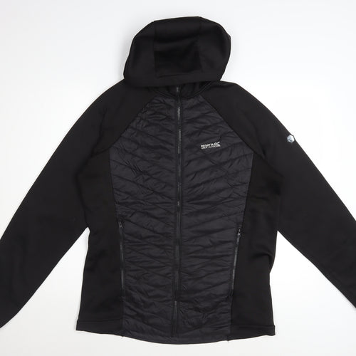 Regatta Men Black Softshell Hooded Jacket Size M Outdoor Hiking Coat