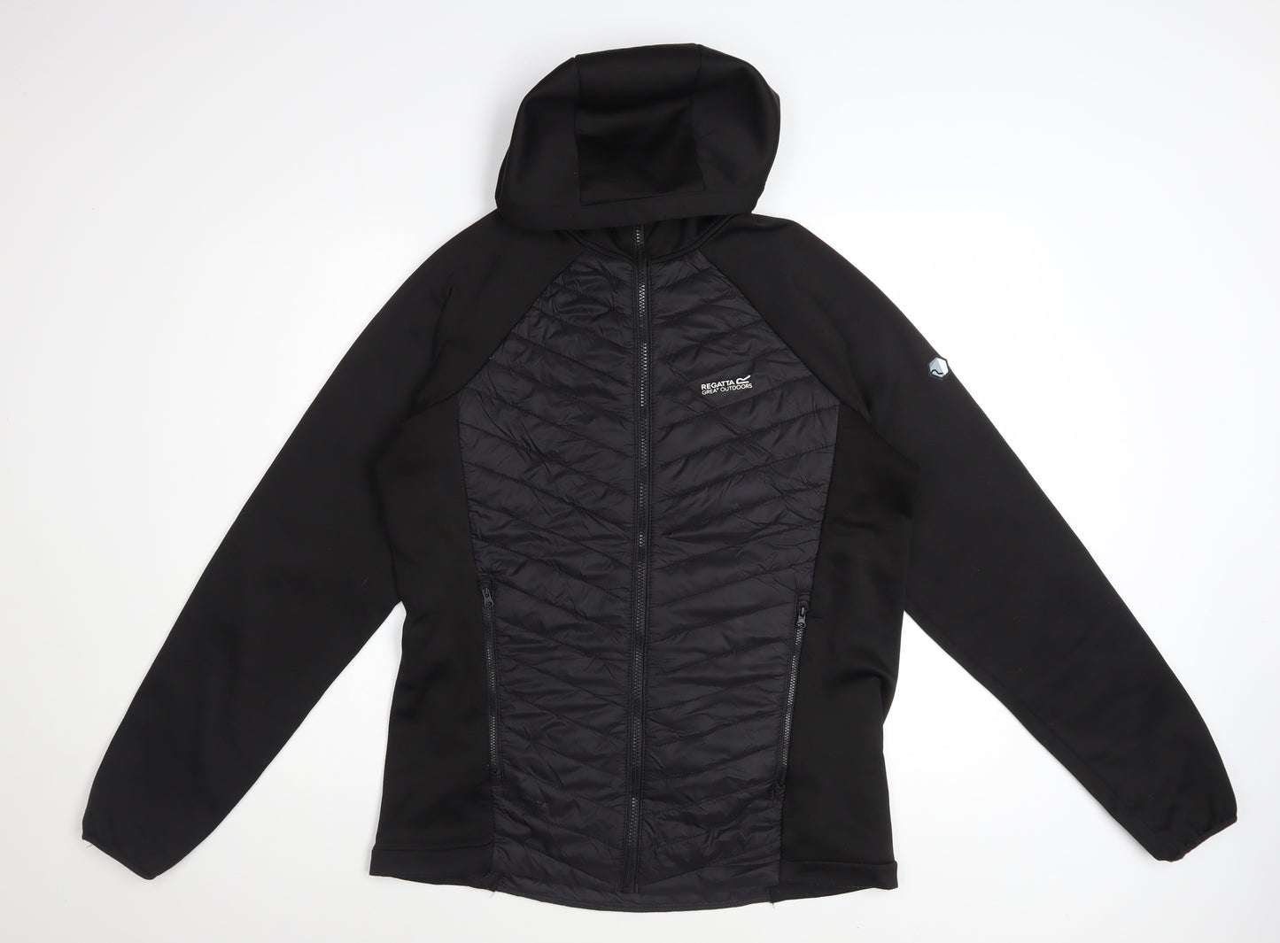 Regatta Men Black Softshell Hooded Jacket Size M Outdoor Hiking Coat