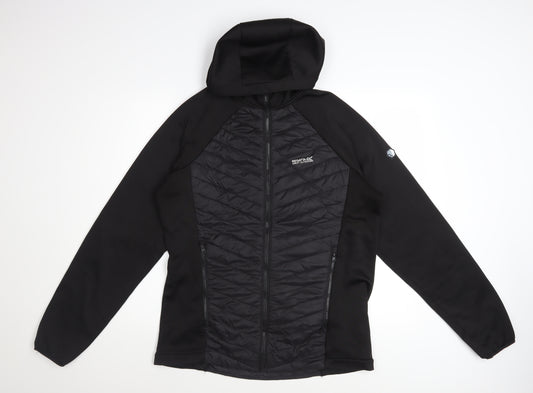 Regatta Men Black Softshell Hooded Jacket Size M Outdoor Hiking Coat