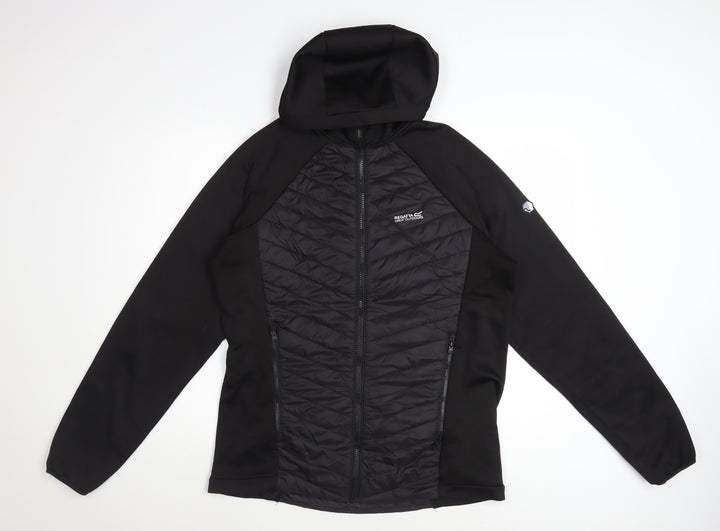 Regatta Men Black Softshell Hooded Jacket Size M Outdoor Hiking Coat