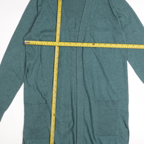 Tu Womens Teal Cardigan Size 12 Long Sleeve Open Front Knit