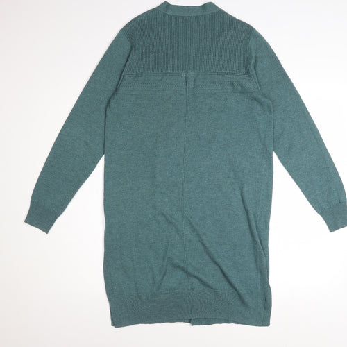 Tu Womens Teal Cardigan Size 12 Long Sleeve Open Front Knit