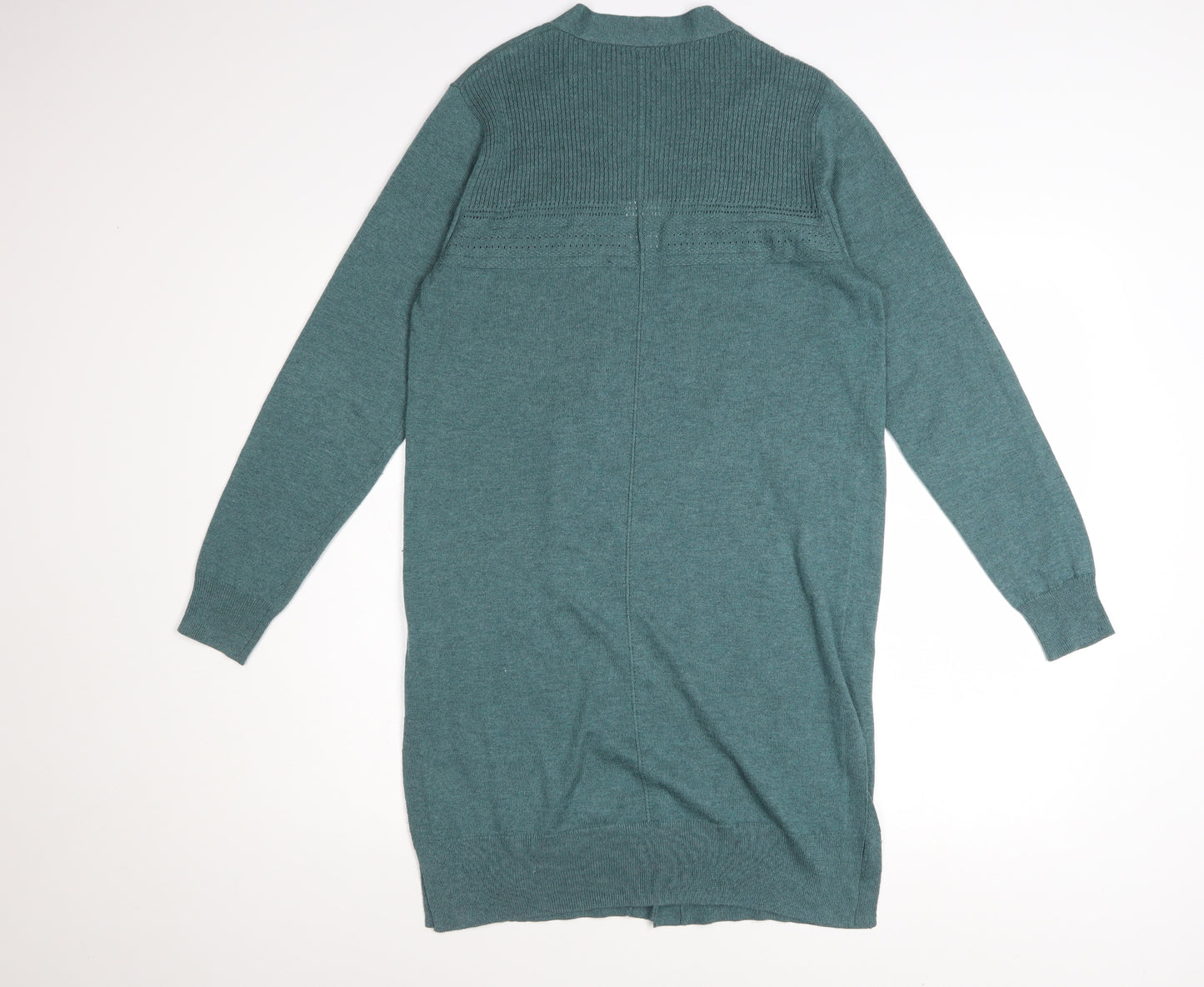 Tu Womens Teal Cardigan Size 12 Long Sleeve Open Front Knit