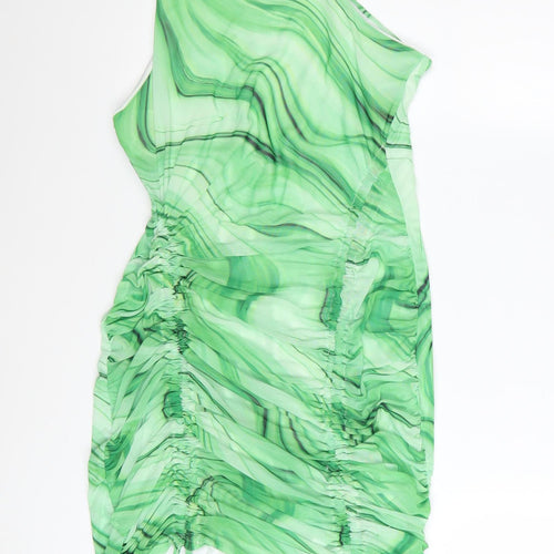 I Saw It First Womens Green Ruched Bodycon Dress Size 10
