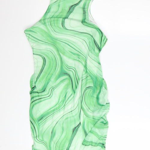 I Saw It First Womens Green Ruched Bodycon Dress Size 10