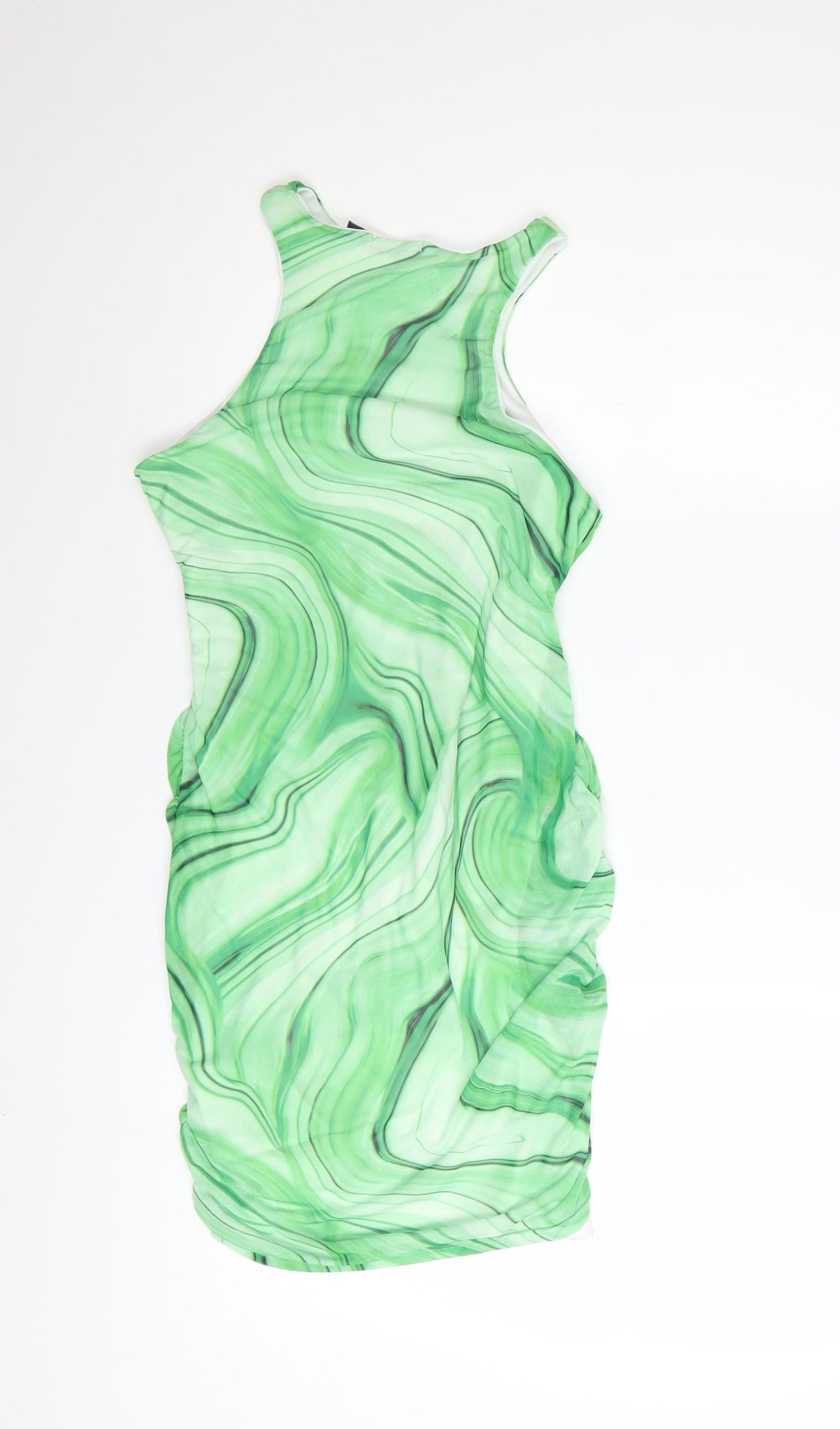 I Saw It First Womens Green Ruched Bodycon Dress Size 10