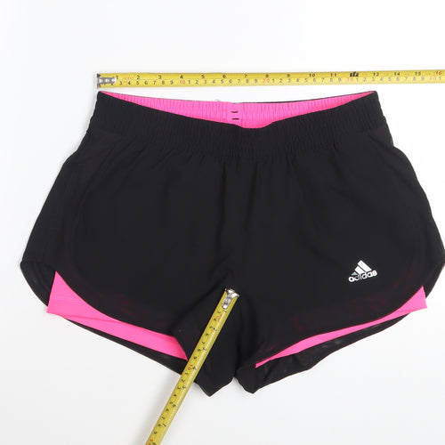 Adidas Women's Black & Pink Climalite Running Shorts S UK 8-10