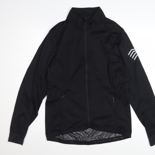 Crane Womens Black 12-14 Windbreaker Jacket with Reflective Trim