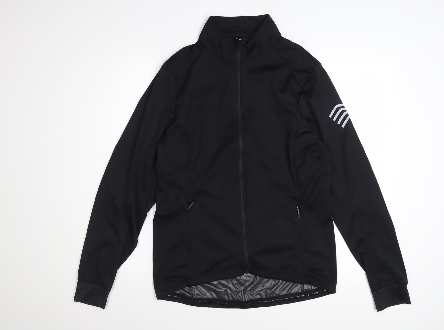 Crane Womens Black 12-14 Windbreaker Jacket with Reflective Trim