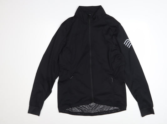 Crane Womens Black 12-14 Windbreaker Jacket with Reflective Trim
