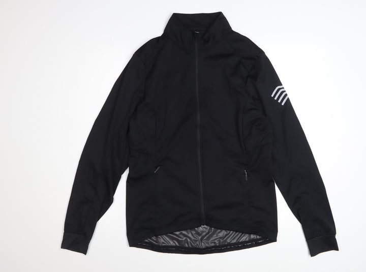 Crane Womens Black 12-14 Windbreaker Jacket with Reflective Trim