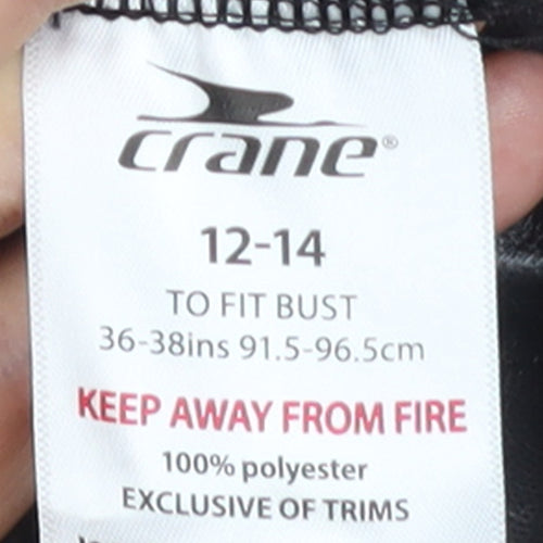 Crane Womens Black 12-14 Windbreaker Jacket with Reflective Trim