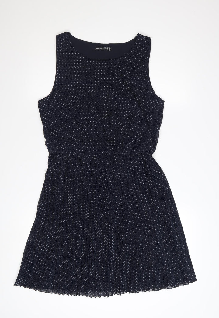 Atmosphere Women's Blue Polka Dot Sleeveless Skater Dress Size 14