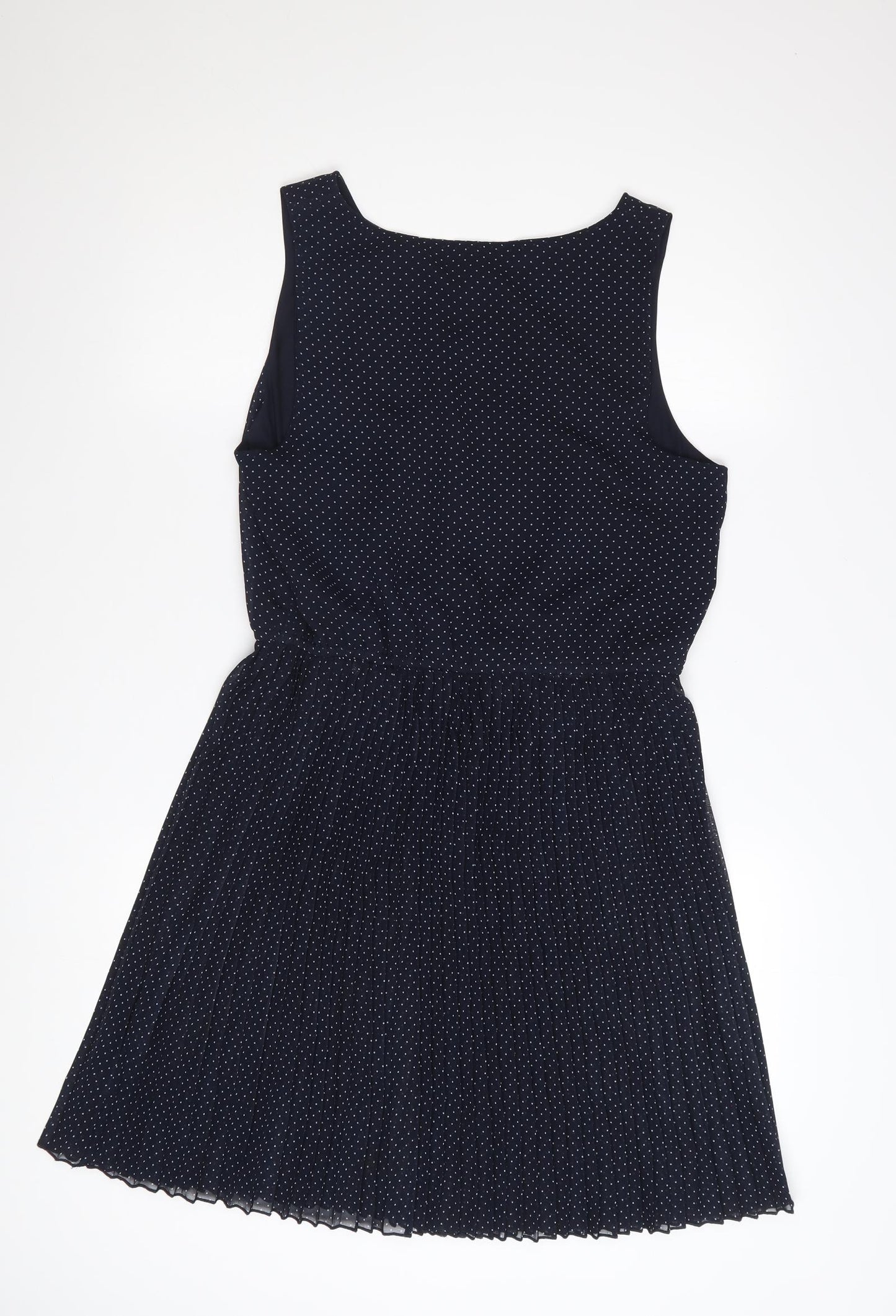 Atmosphere Women's Blue Polka Dot Sleeveless Skater Dress Size 14