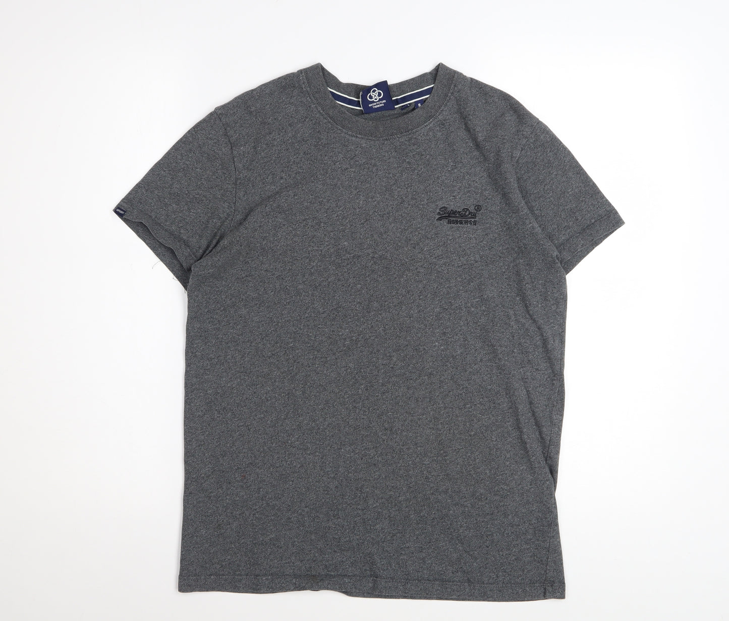 Superdry Men's Grey Cotton Crew Neck Short Sleeve T-Shirt Size S
