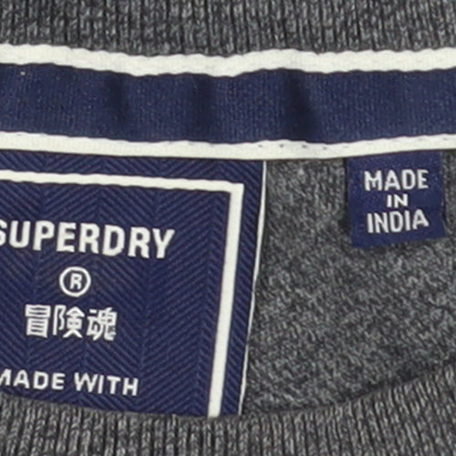 Superdry Men's Grey Cotton Crew Neck Short Sleeve T-Shirt Size S