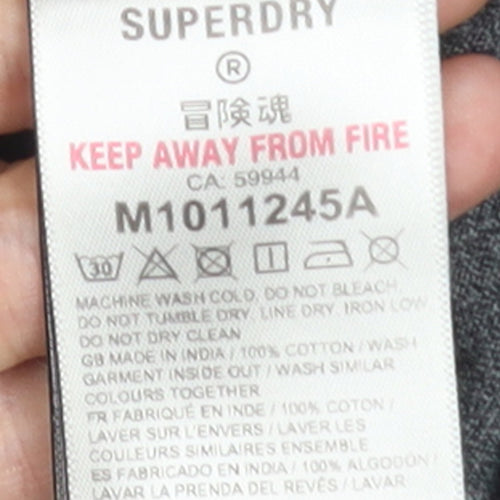 Superdry Men's Grey Cotton Crew Neck Short Sleeve T-Shirt Size S