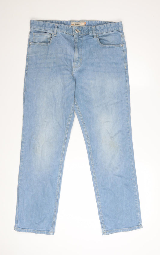 Next Men’s Blue Light Wash Straight Fit Jeans 34W 29L Denim