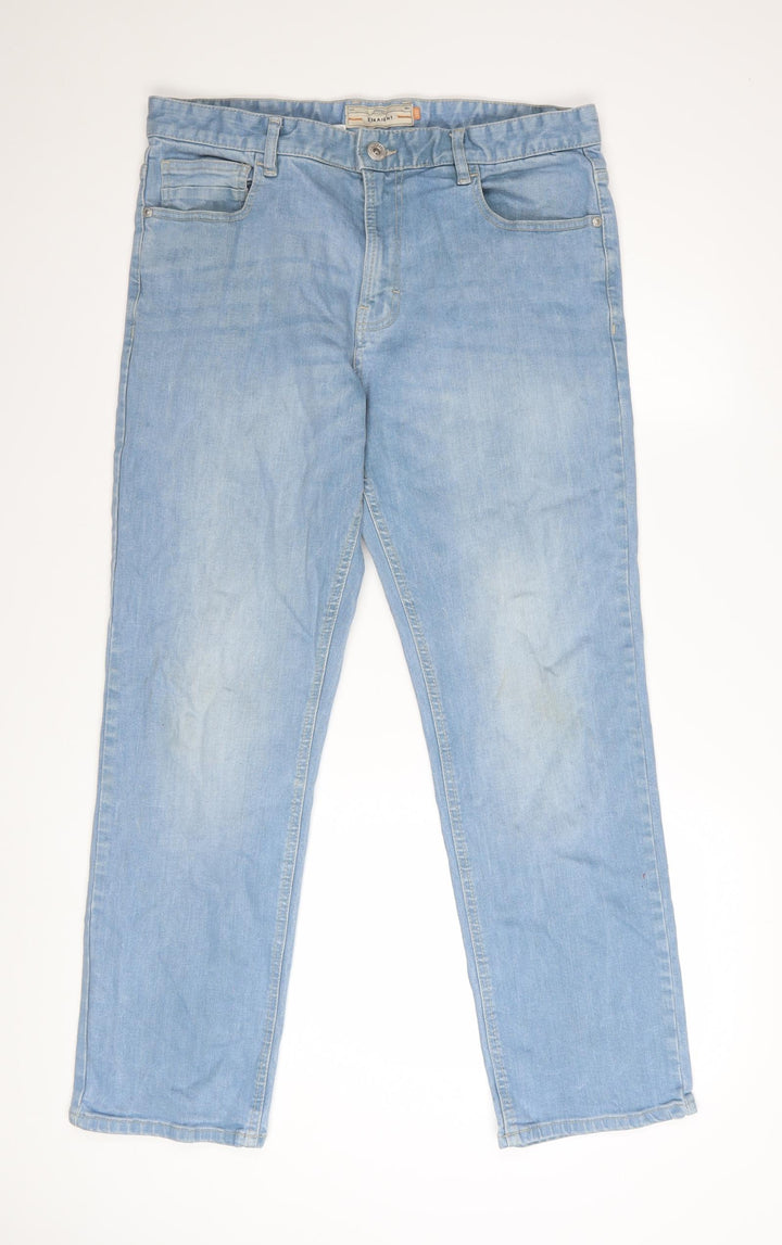 Next Men’s Blue Light Wash Straight Fit Jeans 34W 29L Denim