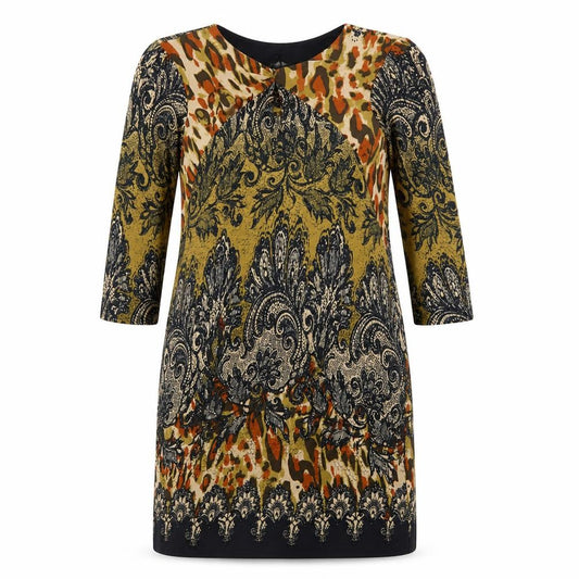 Front view of Wallis Women’s Multicoloured Paisley Animal Print Shift Dress, size UK 12