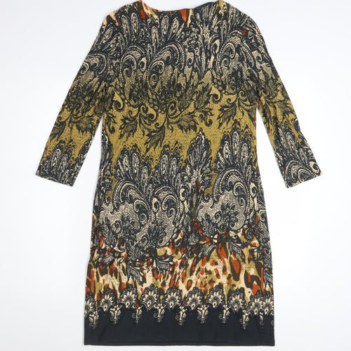 Wallis Women’s Multicoloured Paisley Animal Print Shift Dress Size 12
