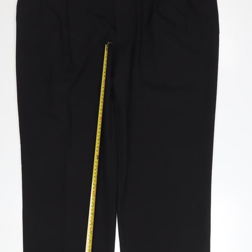 Marks and Spencer Men's Black 40W 31L Wool Blend Dress Pants