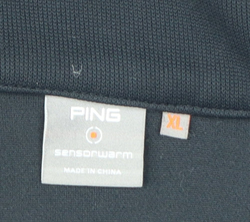 PING Men's Black XL 1/4 Zip Thermal Golf Sweatshirt