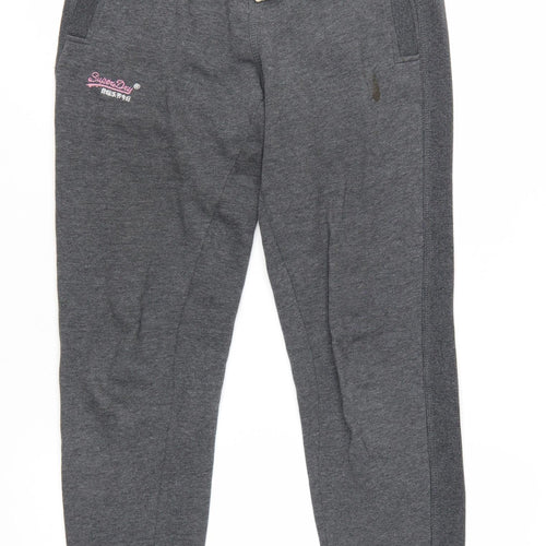 Superdry Men's Grey Slim Fit Joggers Size S Elastic Waist Cotton Blend