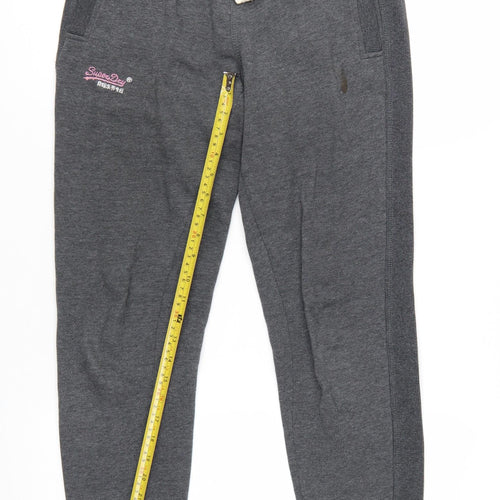 Superdry Men's Grey Slim Fit Joggers Size S Elastic Waist Cotton Blend