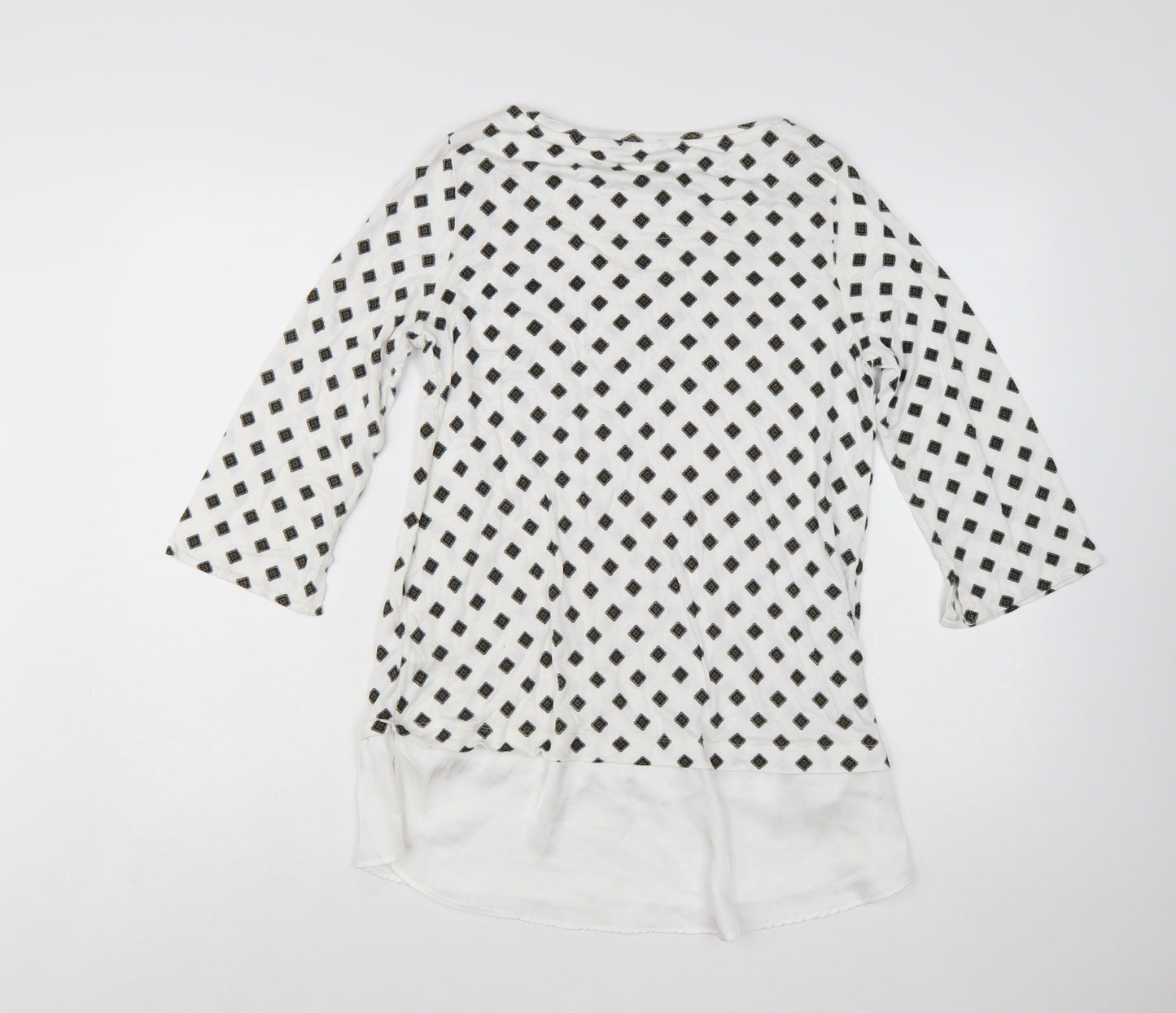 Marks and Spencer Women's White Geometric Tunic Blouse Size 12