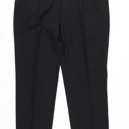 Marks and Spencer Men's Black Wool Blend Pleated Dress Trousers 40W 29L