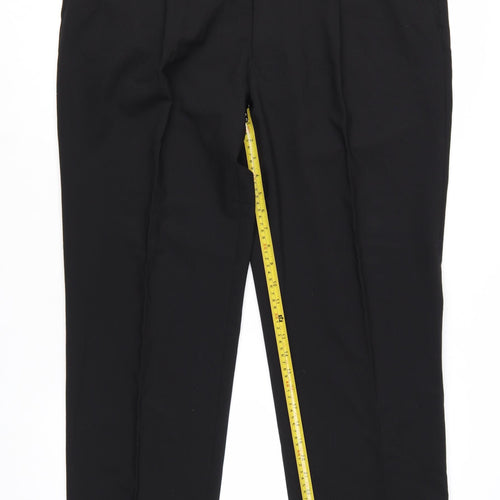 Marks and Spencer Men's Black Wool Blend Pleated Dress Trousers 40W 29L