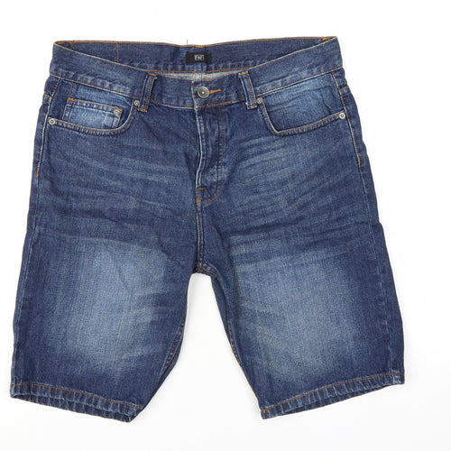 F&F Men’s Blue Denim Chino Shorts Size L 34in Regular Fit