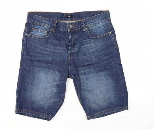 F&F Men’s Blue Denim Chino Shorts Size L 34in Regular Fit
