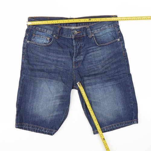 F&F Men’s Blue Denim Chino Shorts Size L 34in Regular Fit