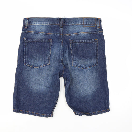F&F Men’s Blue Denim Chino Shorts Size L 34in Regular Fit