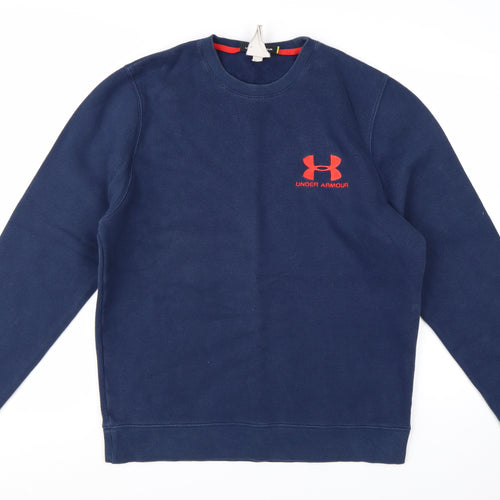 Under Armour Men's Blue Pullover Sweatshirt M Relaxed Fit Fleece