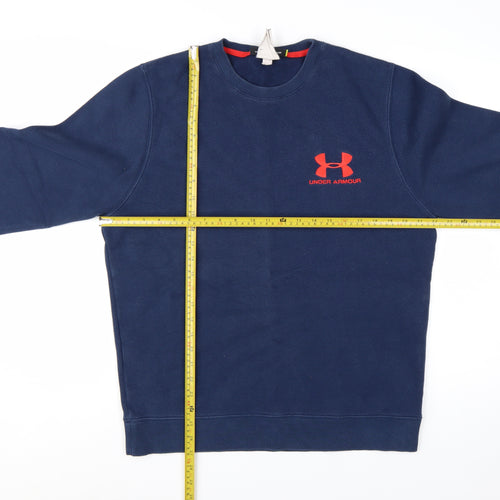 Under Armour Men's Blue Pullover Sweatshirt M Relaxed Fit Fleece