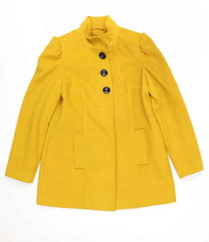 F&F Women's Yellow Mid-Length Button Overcoat Size 12