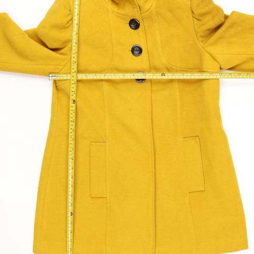 F&F Women's Yellow Mid-Length Button Overcoat Size 12