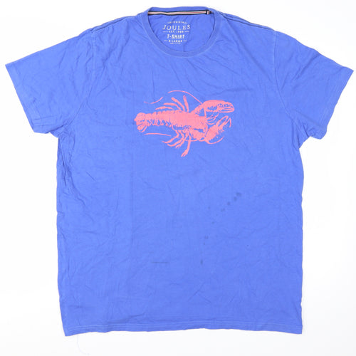 Joules Men’s Blue Lobster Graphic Cotton T-Shirt XL Short Sleeve