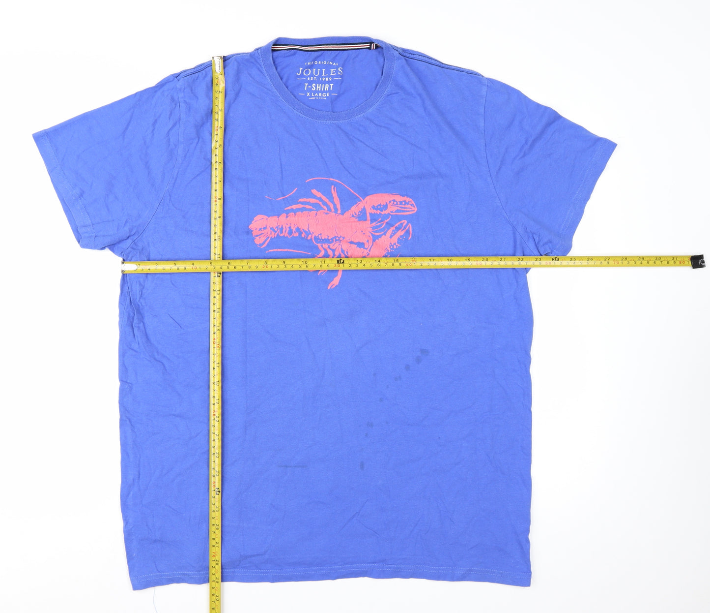 Joules Men’s Blue Lobster Graphic Cotton T-Shirt XL Short Sleeve