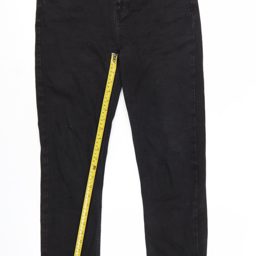 F&F Women Black Skinny Jeans UK 12 Mid Rise Stretch Denim